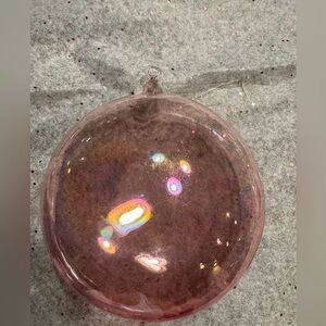 Iridescent Pink Glass Ornament